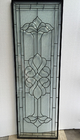 Triple Glazed Sliding Patio Doors Antique Stained Glass Panel Chrome Finish