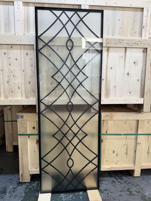 Canada'S Best-Selling 22*64 Wrought Iron Door Inserts glass of 12*12 Steel Bar for Fiber glass doors