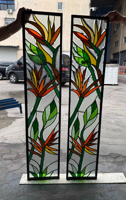 Dekoratif Panel Kaca Figured Frosted Berwarna