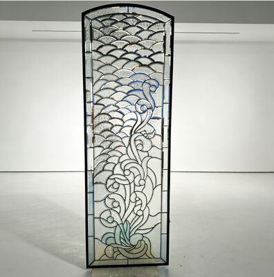 Panel Kaca Pintu Masuk Dekoratif Buatan Tangan Dengan Desain Rumit Untuk Pintu Masuk Depan